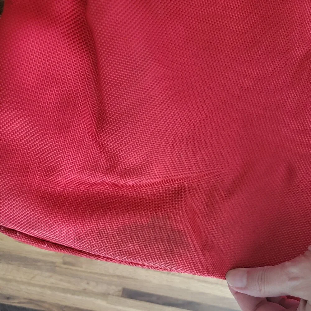 JPK Paris 75 hobo bucket shoulder bag in red nylon with a floral lining